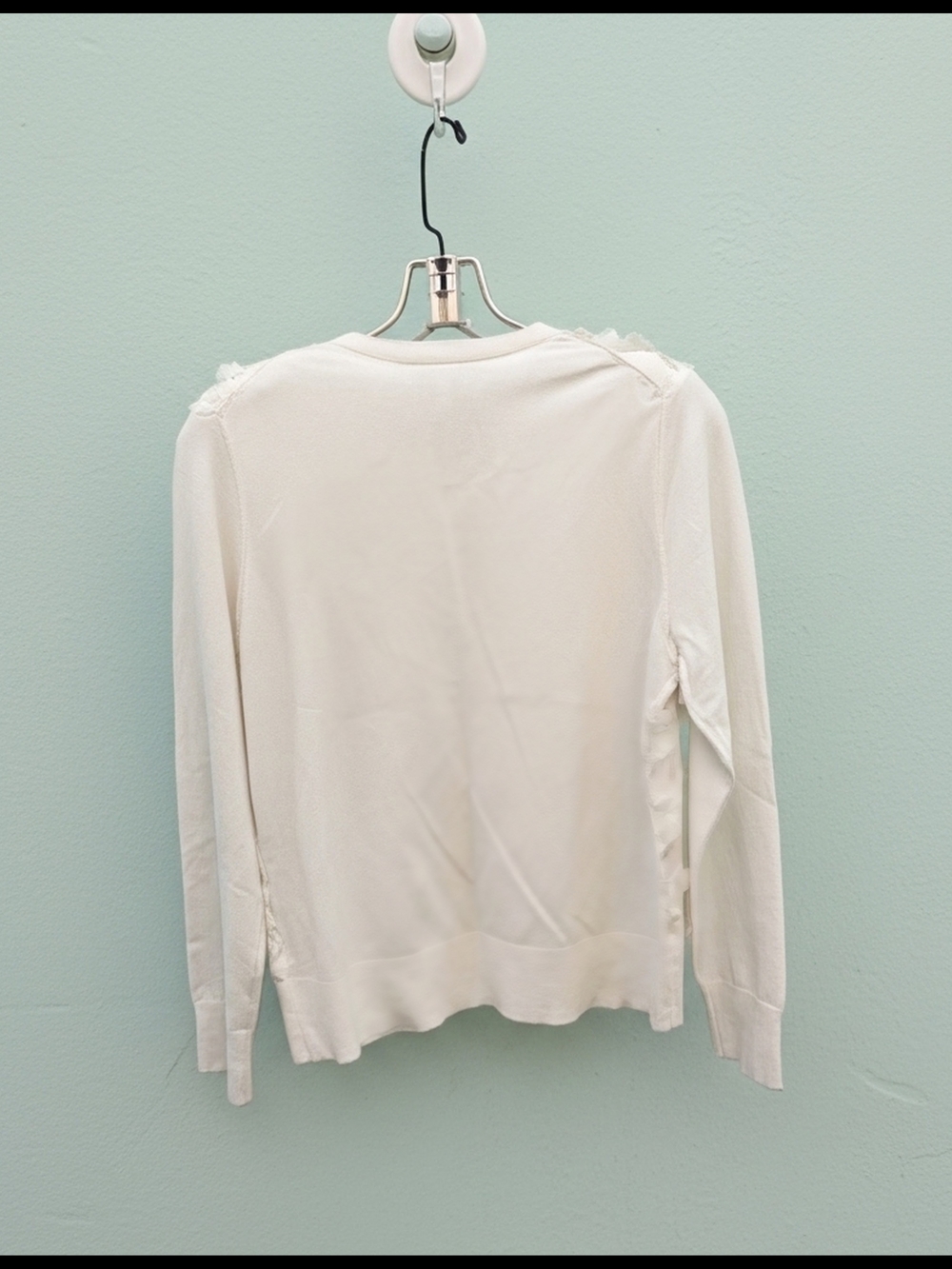 Carter Club Cream 3D Floral Applique Whimsical Cardigan, Ethereal Womens Size M - Picture 9 of 9